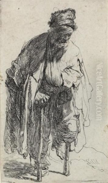 Beggar With A Wooden Leg Oil Painting by Rembrandt Van Rijn