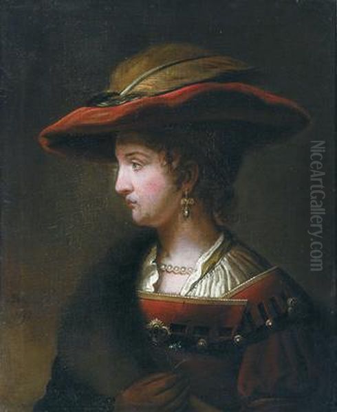 Ritratto Di Saskia Van Uylenburgh Oil Painting by Rembrandt Van Rijn