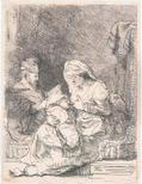 The Holy Family. Oil Painting by Rembrandt Van Rijn