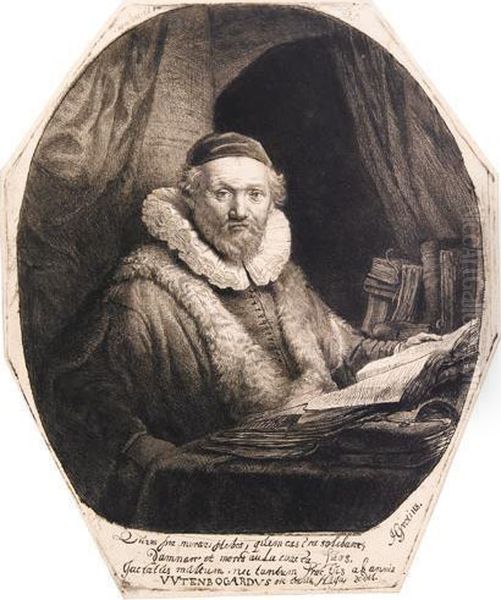 Jan Uytenbogaert, Preacher Of The Remonstrants. Oil Painting by Rembrandt Van Rijn