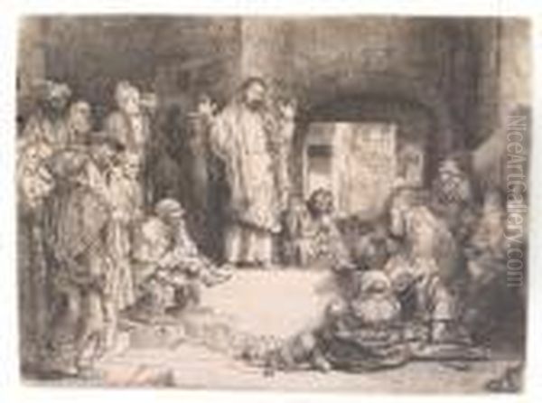 Christ Preaching (la Petite Tombe). Oil Painting by Rembrandt Van Rijn