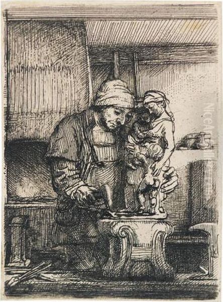 The Goldsmith. Oil Painting by Rembrandt Van Rijn