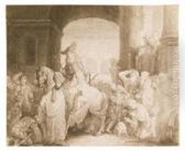 The Triumph Of Mordecai. Oil Painting by Rembrandt Van Rijn