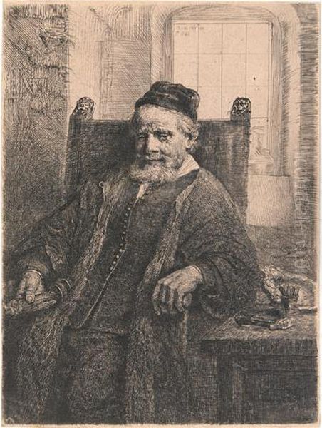 Jan Lutma, Goldsmith. Oil Painting by Rembrandt Van Rijn