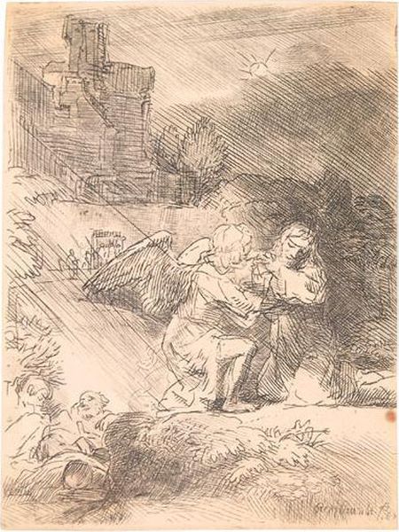 The Agony In The Garden. Oil Painting by Rembrandt Van Rijn