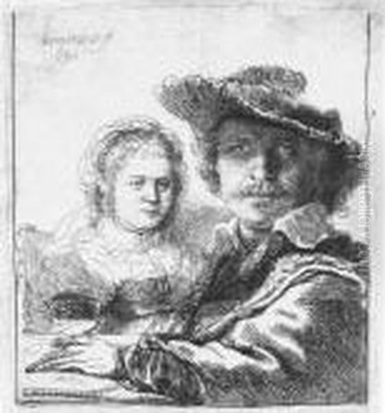 Self-portrait With Saskia Oil Painting by Rembrandt Van Rijn