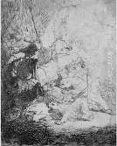 The Small Lion Hunt Oil Painting by Rembrandt Van Rijn