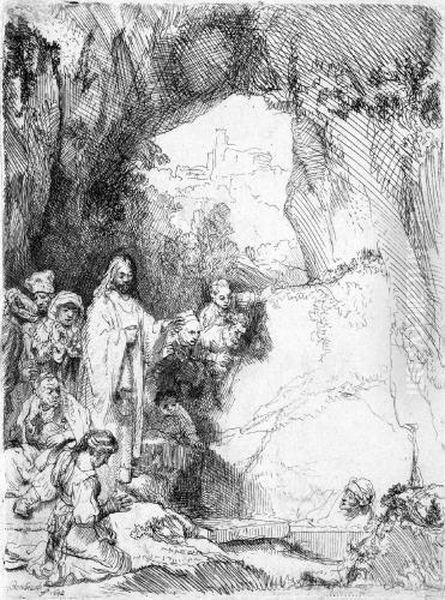 Die Kleine Auferweckung Des Lazarus Oil Painting by Rembrandt Van Rijn