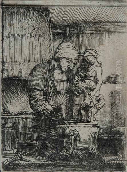 L'orefice Oil Painting by Rembrandt Van Rijn