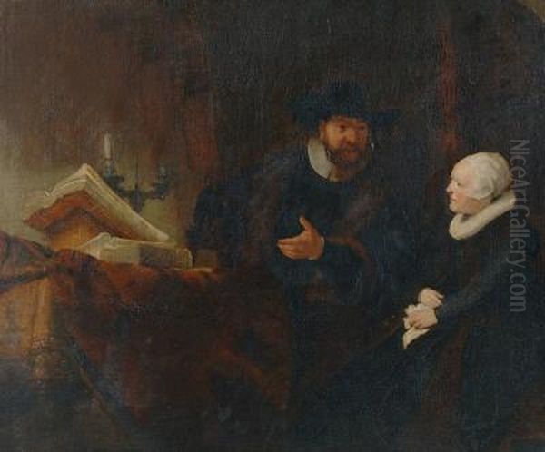 Doctor And Wife Oil Painting by Rembrandt Van Rijn