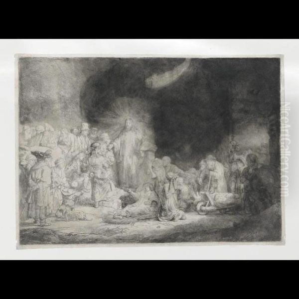 Christ Healing The Sick Oil Painting by Rembrandt Van Rijn