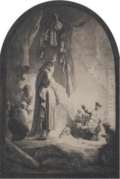 Raising Of Lazarus Oil Painting by Rembrandt Van Rijn