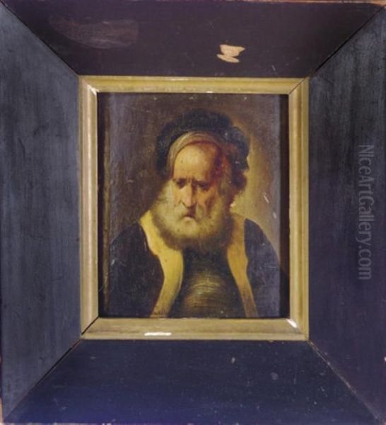 Head Of An Old Man Oil Painting by Rembrandt Van Rijn