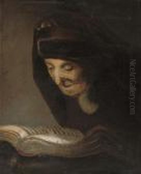 The Artist's Mother Reading Oil Painting by Rembrandt Van Rijn