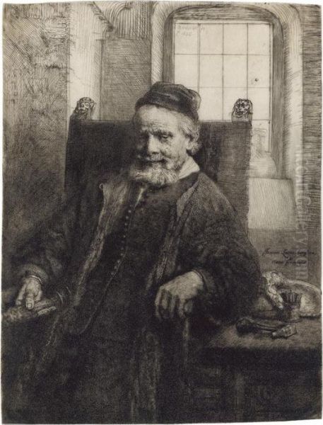 Jan Lutma, Goldsmith (b., Holl. 276; H. 290) Oil Painting by Rembrandt Van Rijn