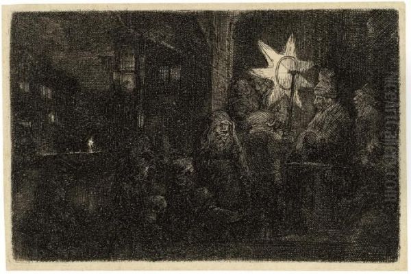 The Star Of The Kings: A Night Piece Oil Painting by Rembrandt Van Rijn