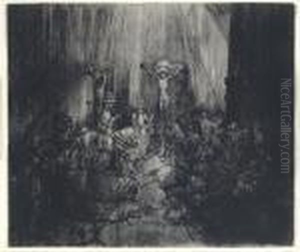 The Three Crosses Oil Painting by Rembrandt Van Rijn