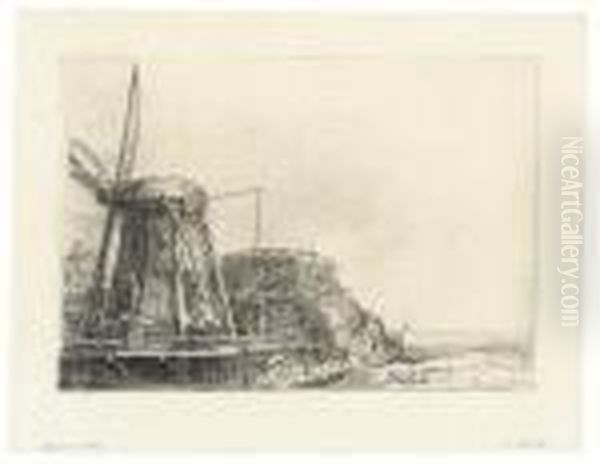 The Windmill Oil Painting by Rembrandt Van Rijn