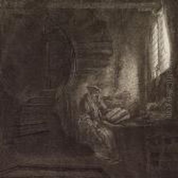 S. Jerome Praying Oil Painting by Rembrandt Van Rijn