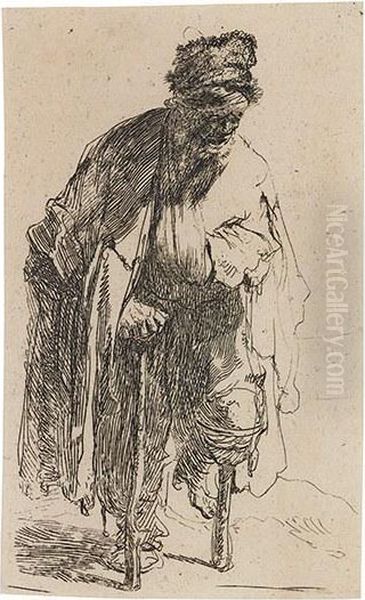 Beggar With A Wooden Leg Oil Painting by Rembrandt Van Rijn