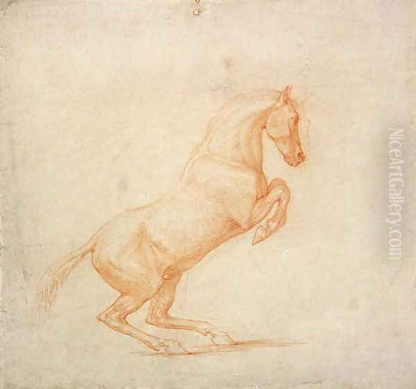 A Prancing Horse, facing right, 1790 Oil Painting by George Stubbs