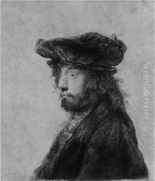 The Fourth Oriental Head (b., Holl. 289; H. 134; Bb. 35-5) Oil Painting by Rembrandt Van Rijn