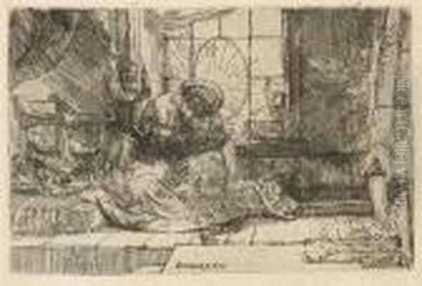 Peter And John Healing The Cripple At The Gate Of The Temple Oil Painting by Rembrandt Van Rijn