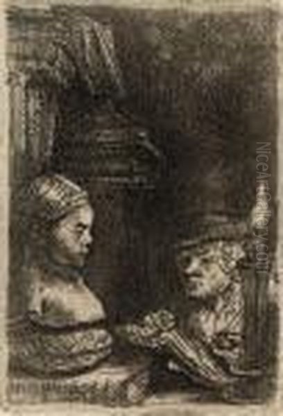 A Man Drawing From A Cast Oil Painting by Rembrandt Van Rijn