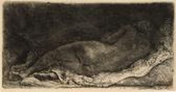 A Negress Lying Down Oil Painting by Rembrandt Van Rijn