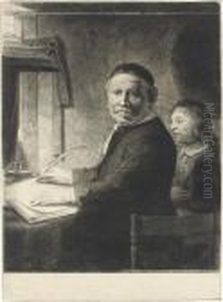 Lieven Willemsz. Van Coppenol, Writing-master: Small Plate Oil Painting by Rembrandt Van Rijn