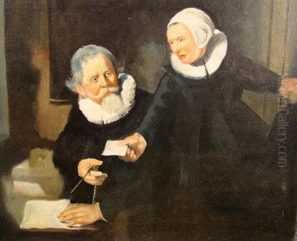 Portrait Of Jan Rijksen And Griet Jans Oil Painting by Rembrandt Van Rijn