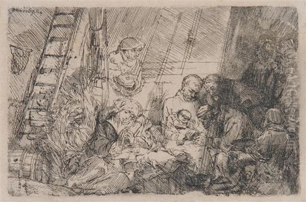 Circumcision In The Stable Oil Painting by Rembrandt Van Rijn