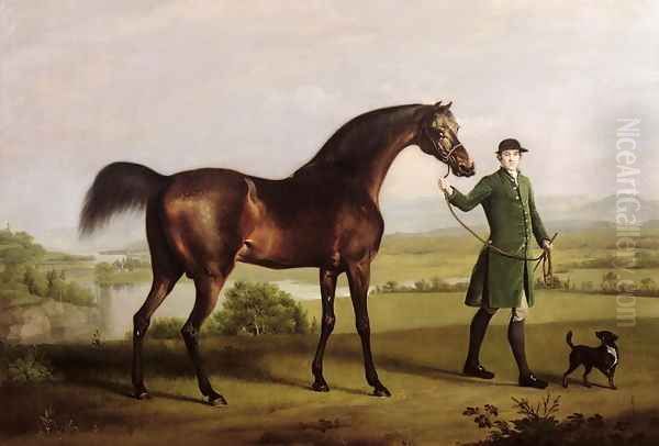 A Horse Belonging to the Rt. Honourable Lord Grosvenor called Bandy from his Crooked Leg, exh. 1763 Oil Painting by George Stubbs