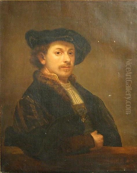 Self Portrait At The Age Of 34 Oil Painting by Rembrandt Van Rijn