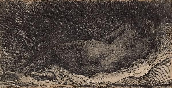 A Negress Lying Down Oil Painting by Rembrandt Van Rijn