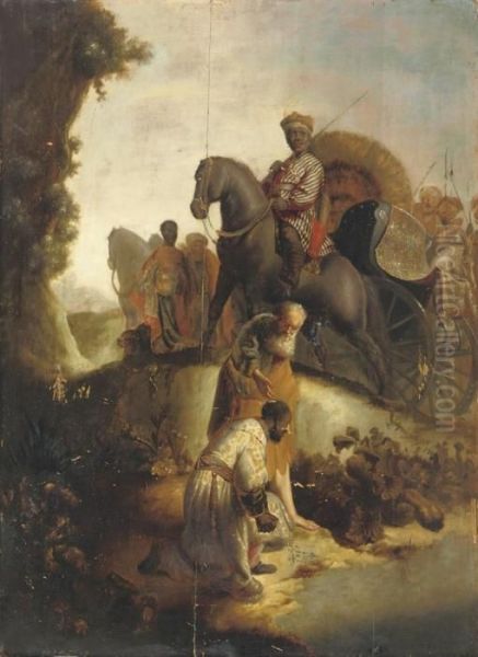 The Baptism Of The Eunuch Oil Painting by Rembrandt Van Rijn