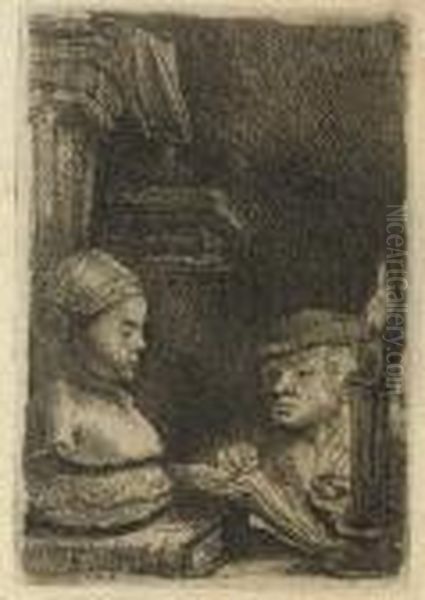 A Man Drawing From A Cast (b., Holl. 130; H. 191) Oil Painting by Rembrandt Van Rijn