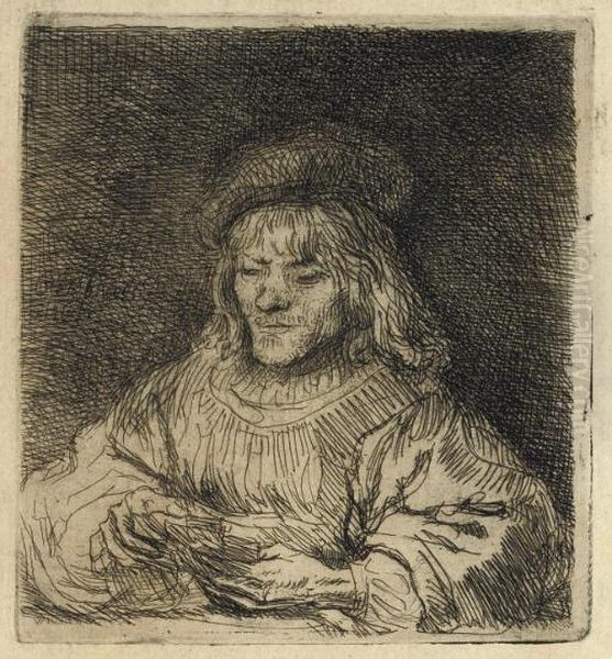 The Card Player (b., Holl. 136; H. 190) Oil Painting by Rembrandt Van Rijn