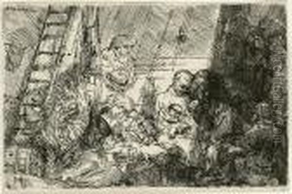 The Circumcision In The Stable Oil Painting by Rembrandt Van Rijn