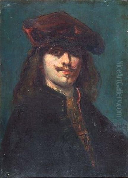 Bust Length Portrait Of A Gentleman Oil Painting by Rembrandt Van Rijn