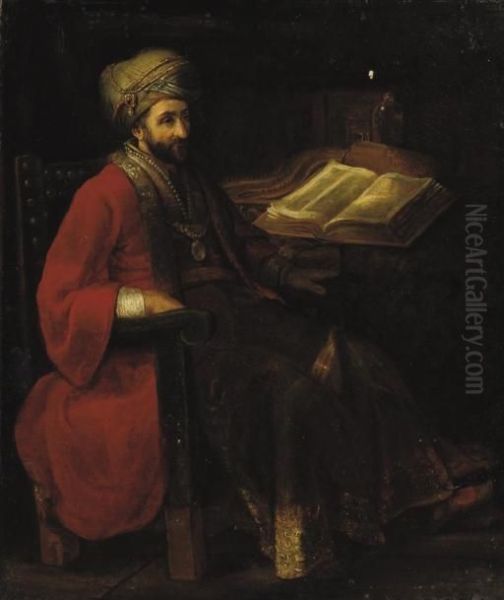 King David Reading The Holy Scripture Oil Painting by Rembrandt Van Rijn