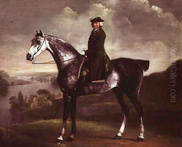 Joseph Smyth Esquire, Lieutenant of Whittlebury Forest, Northamptonshire, on a Dapple Grey Horse, c.1762-64 Oil Painting by George Stubbs