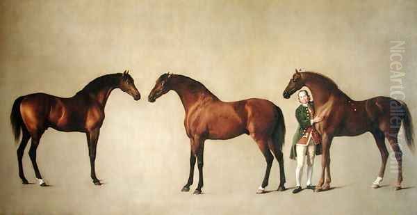 Whistlejacket and two other Stallions with Simon Cobb, the Groom, 1762 Oil Painting by George Stubbs