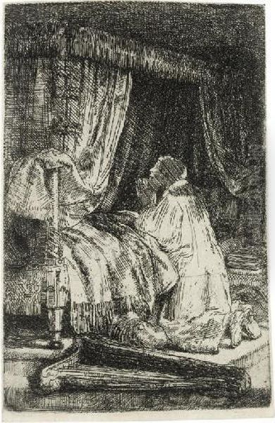 David In Prayer (b., Holl. 41; H. 258) Oil Painting by Rembrandt Van Rijn