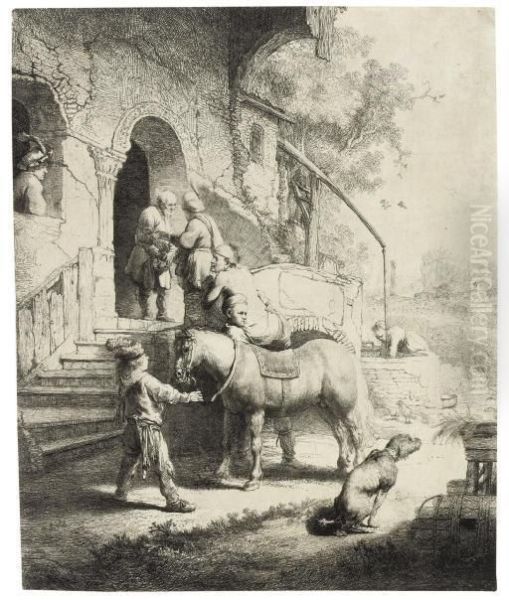 The Good Samaritan (b., Holl. 90; H. 101) Oil Painting by Rembrandt Van Rijn