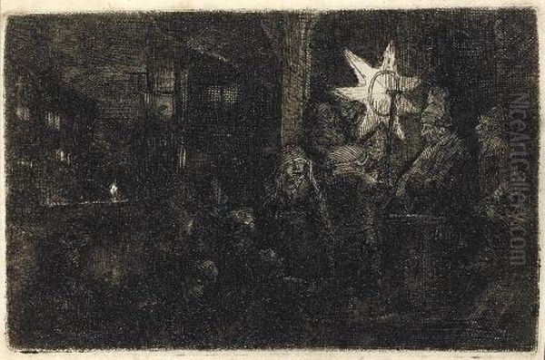 The Star Of The Kings: A Night Piece (b., Holl. 113; H. 254) Oil Painting by Rembrandt Van Rijn