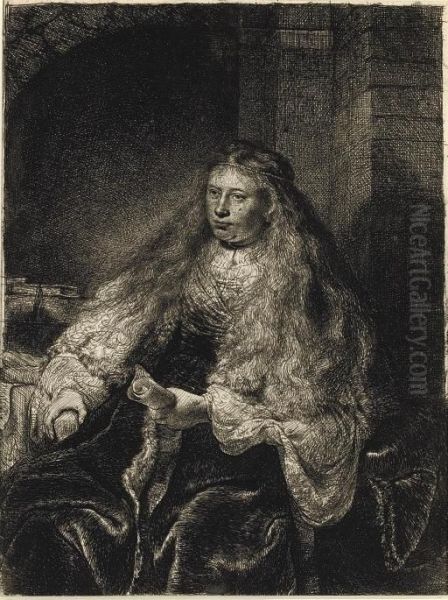 The Great Jewish Bride (b., Holl. 340; H. 127) Oil Painting by Rembrandt Van Rijn