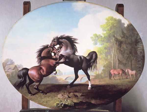 Stallions Fighting, 1781 Oil Painting by George Stubbs