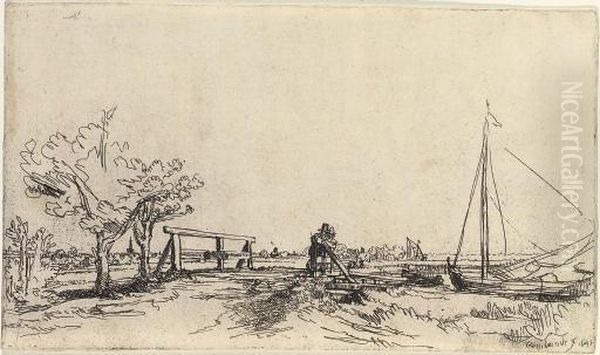 Six's Bridge (b., Holl. 208; H. 209) Oil Painting by Rembrandt Van Rijn