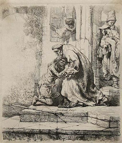 Il Ritorno Del Figliol Prodigo Oil Painting by Rembrandt Van Rijn